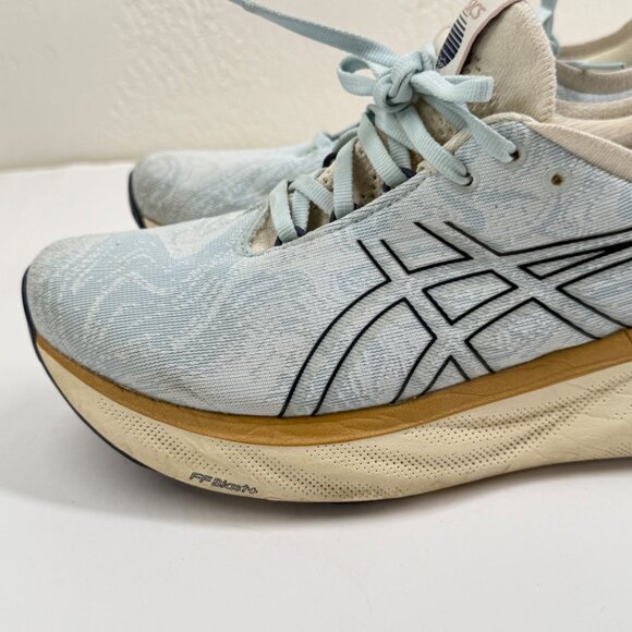 Asics Womens Gel Nimbus 25 Running Shoes Light Blue Mesh Performance Wear Size 8 - Picture 6 of 16